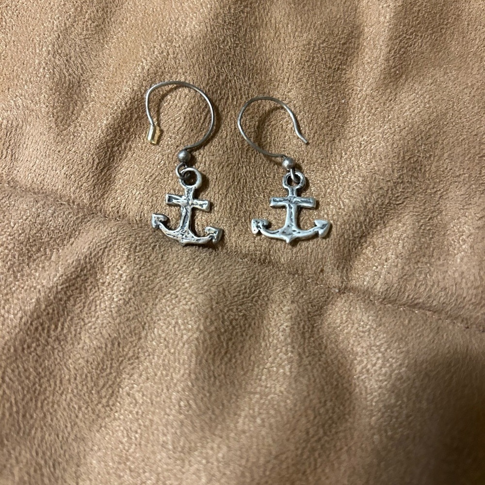 Silver Anchor Earrings